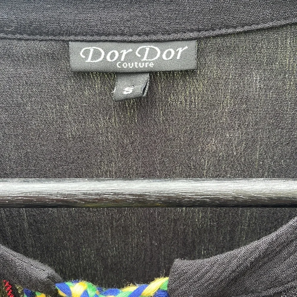 Anthropologie Dor Dor Couture Embroidered Beaded Rhinestone Fringe Shacket Top - Picture 9 of 16